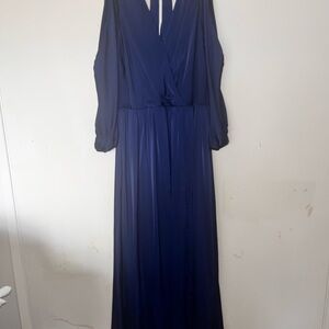 Fashion Nova Deep Blue Long Sleeve Dress